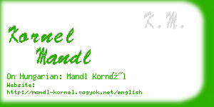 kornel mandl business card
